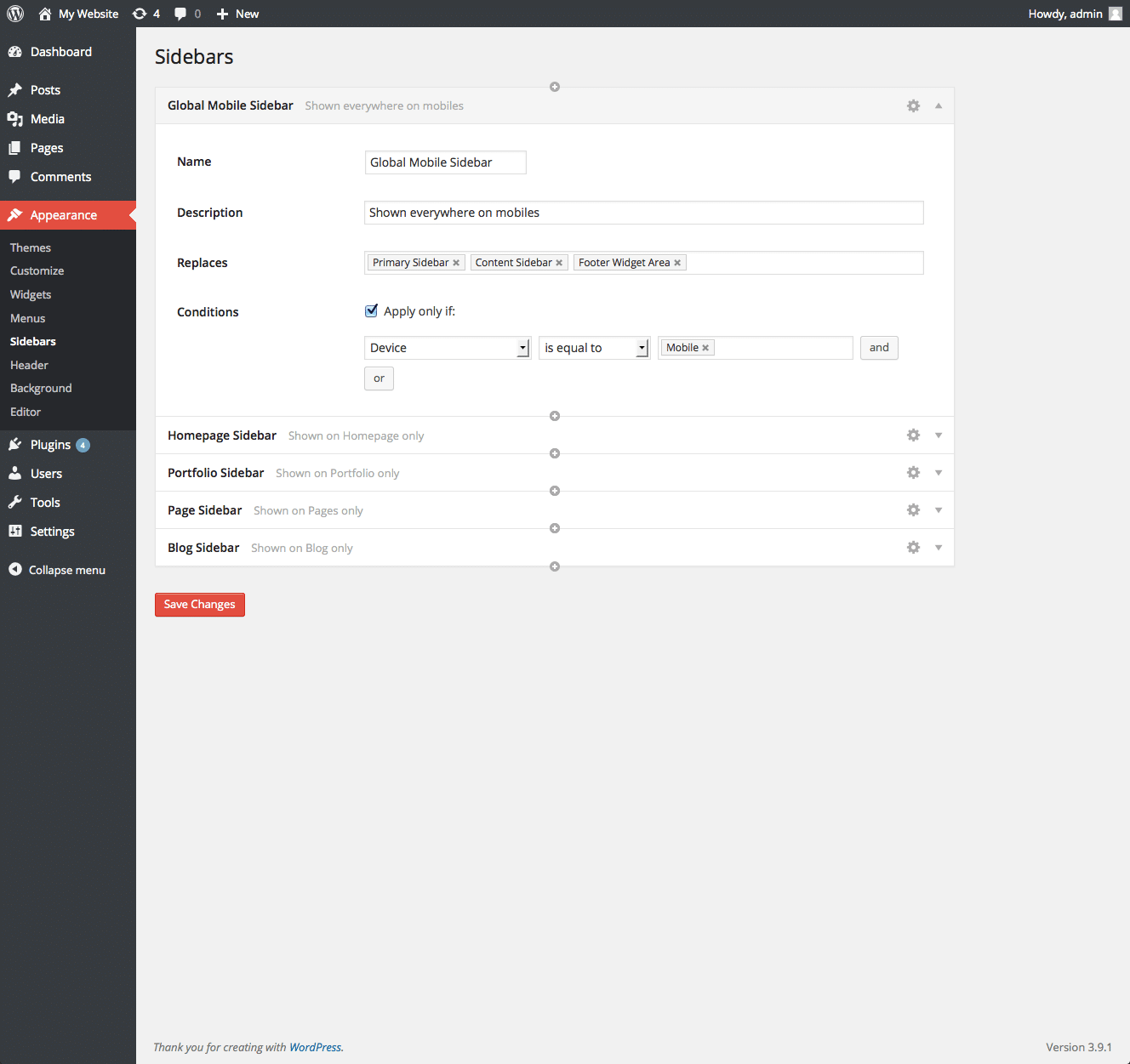 Custom Sidebar Manager