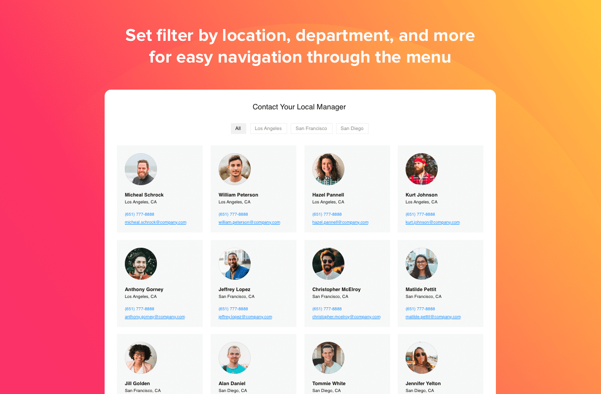elfsight team showcase screenshot 5