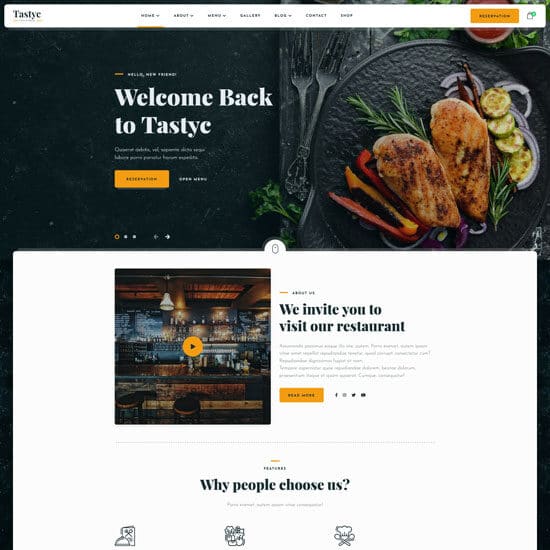 Tastyc - Restaurant WordPress Theme