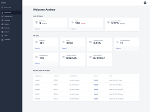 affiliate portal dashboard